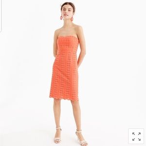 NWT J Crew Strapless Eyelet Sheath Dress